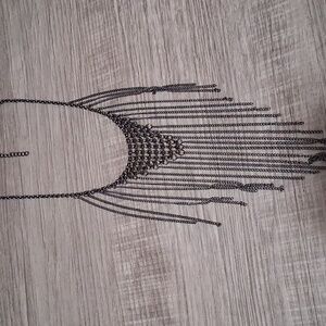 Elegant Black Fringe Necklace